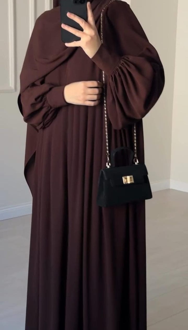 Brown Abaya with Stroller 