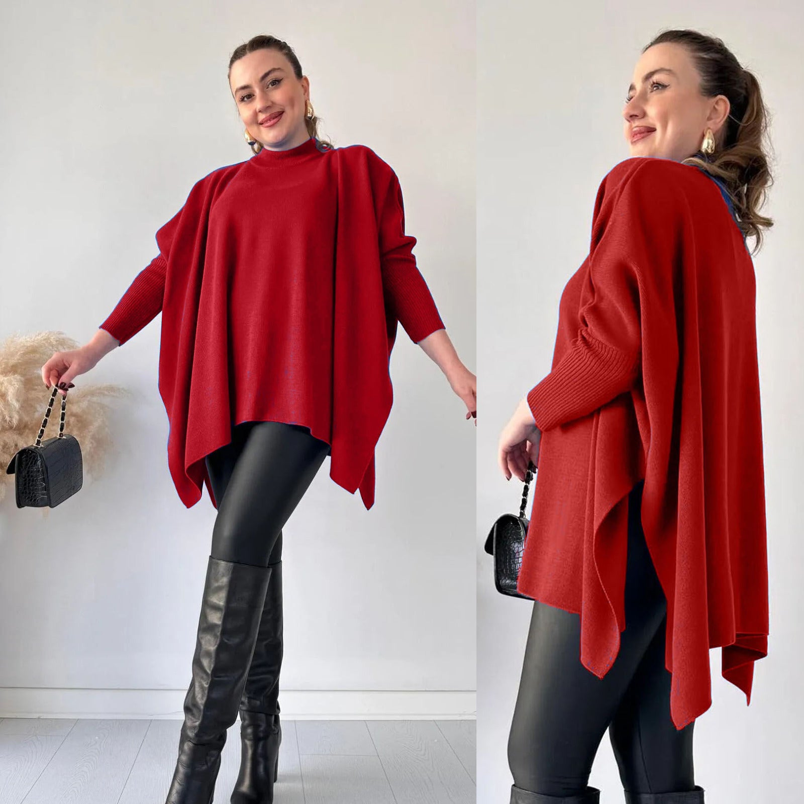 Stylish Bat-wing Poncho