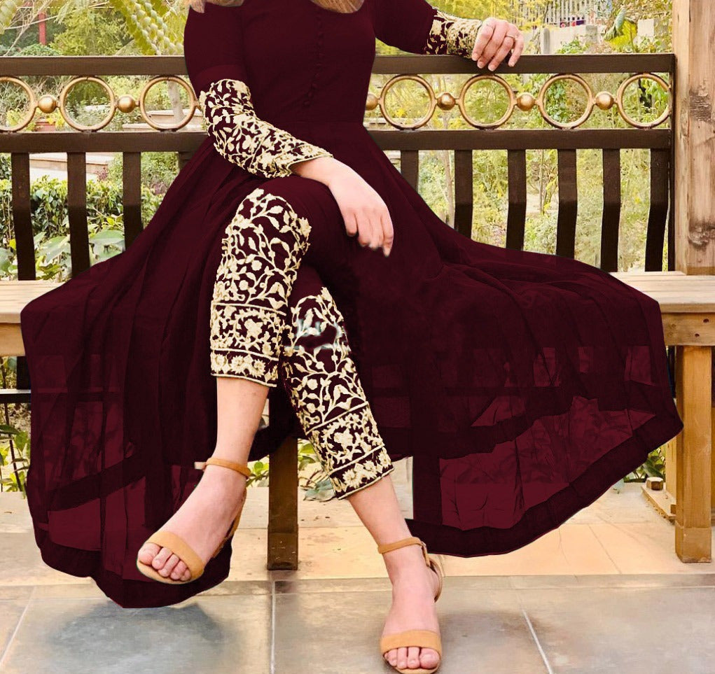 Both Sided Embroidered on Sleeves & Trouser 2PCs