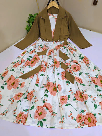 Printed Maxi With Koti 2 Peice