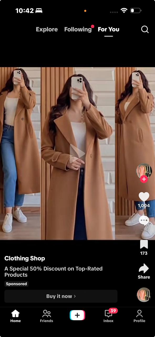 Winter Collection Long Coat Both Sided Pockets With Long Sleeves Women Coat