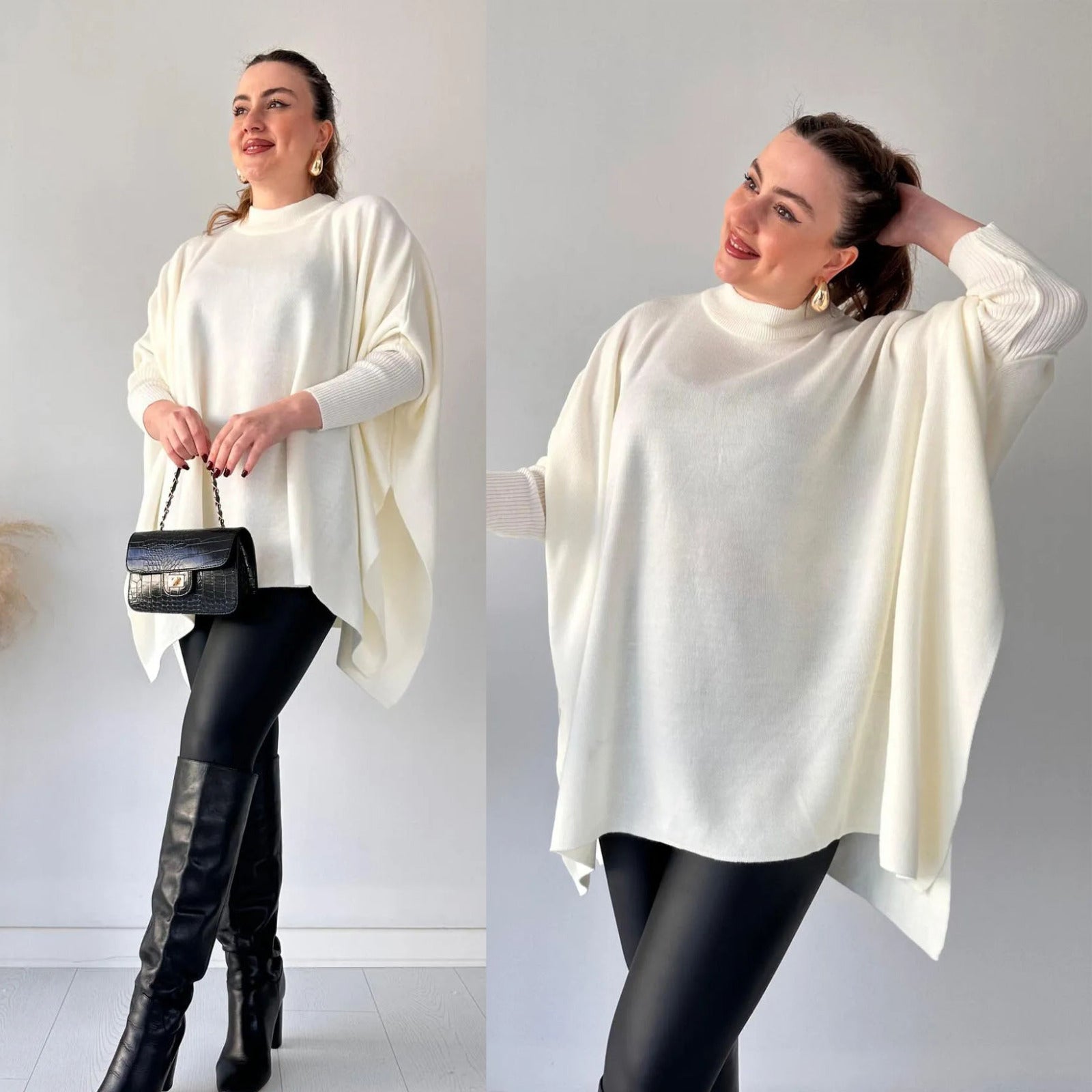 Stylish Bat-wing Poncho