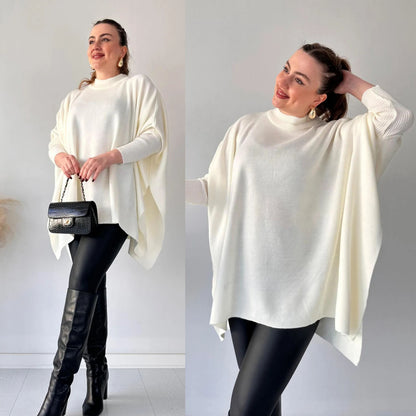 Stylish Bat-wing Poncho