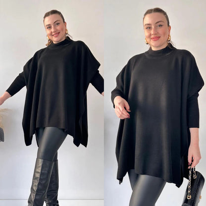 Stylish Bat-wing Poncho