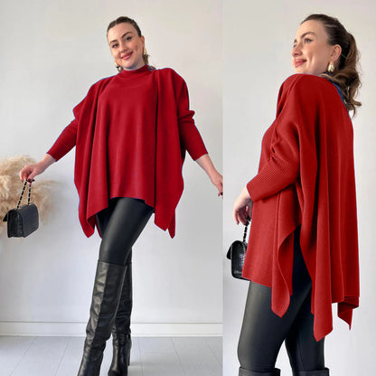 Stylish Bat-wing Poncho