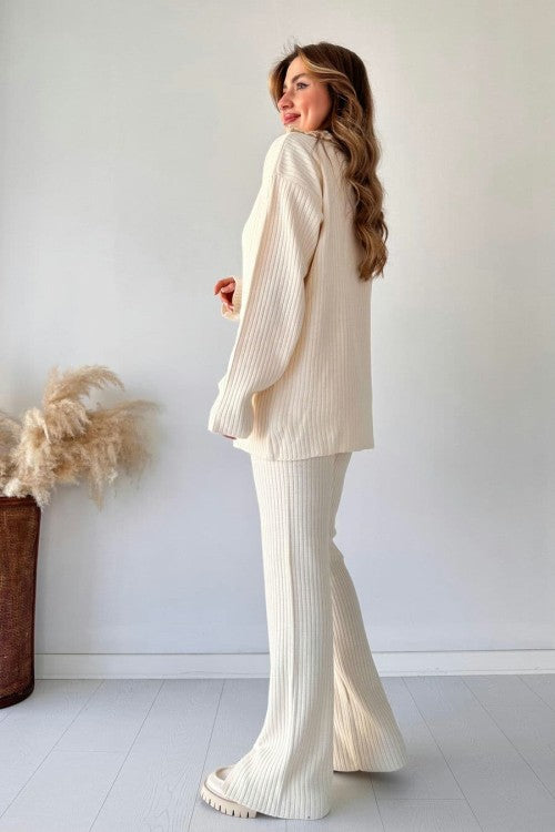 Zipper Highneck Dropshoulder Track Suit 2PCs