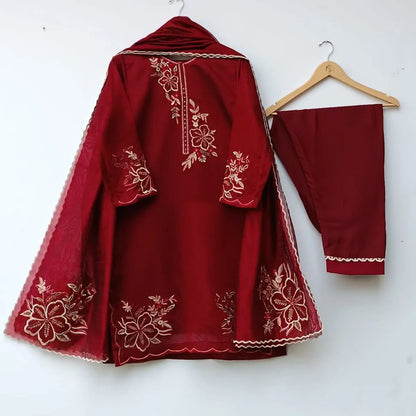 Elegant Hand Embroidery Formal 3-Piece