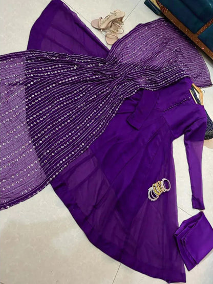 Heavy Embroidered Dupatta with Long Maxi and Trouser 3pcs