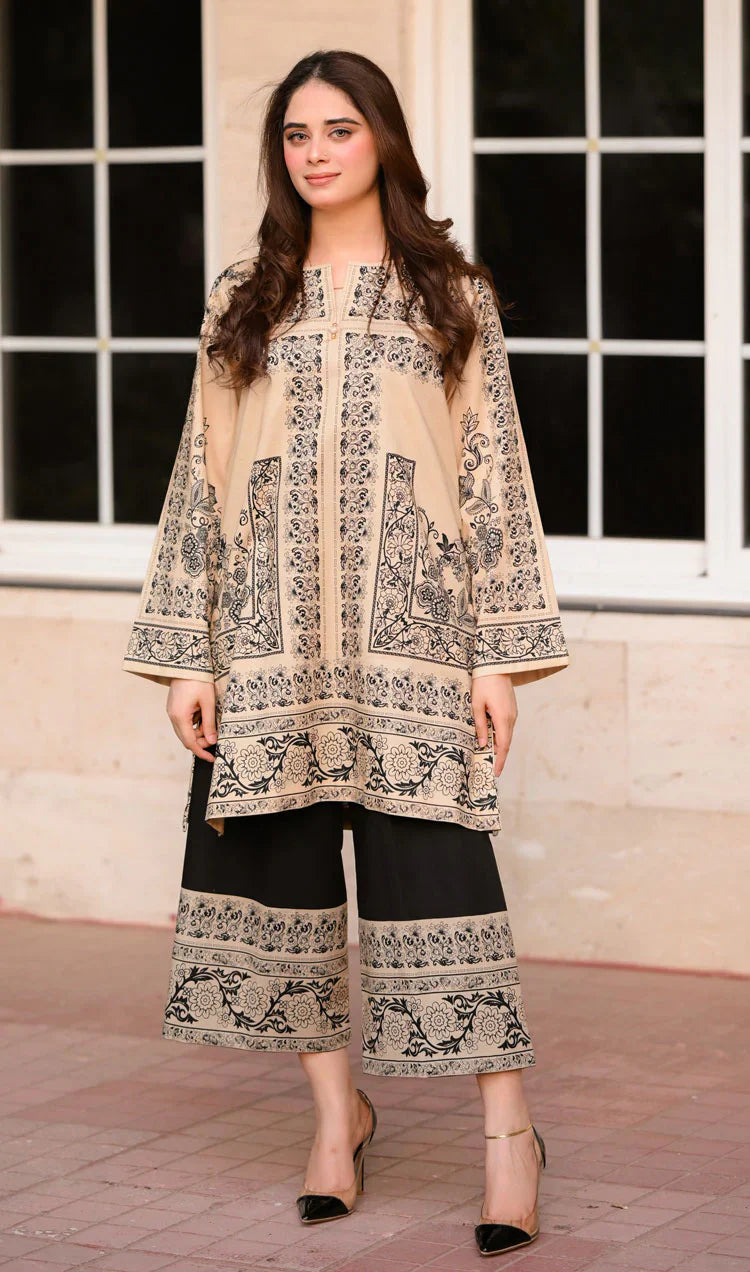 PRINTED CO-ORD SET SKIN-BLACK