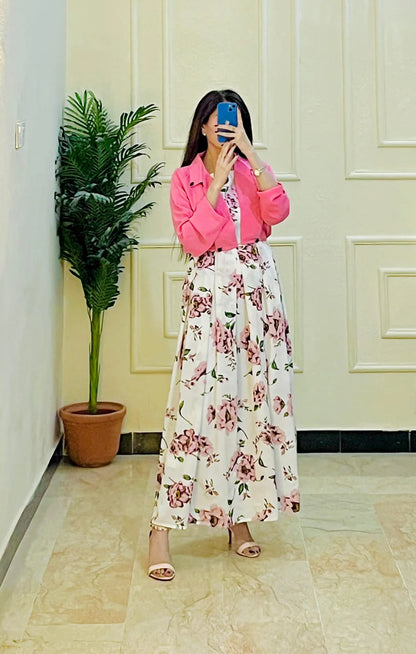 Printed Maxi With Koti 2 Peice