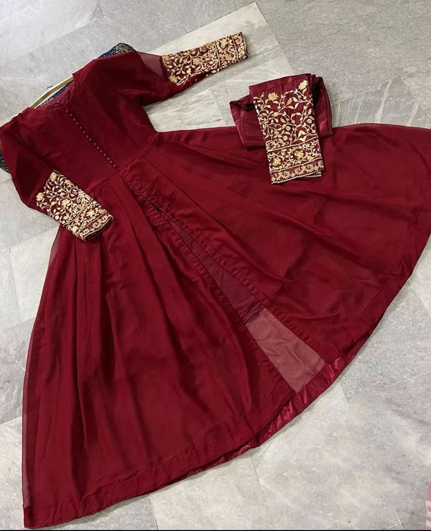 Both Sided Embroidered on Sleeves &amp; Trouser 2PCs
