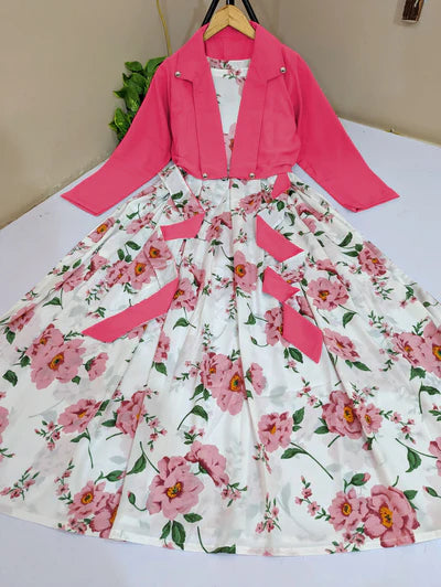 Printed Maxi With Koti 2 Peice