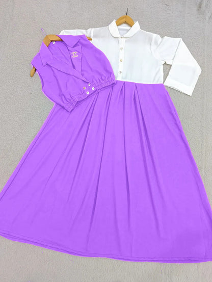 Double Coat Style Channel Jacket with Collar Maxi 2pcs