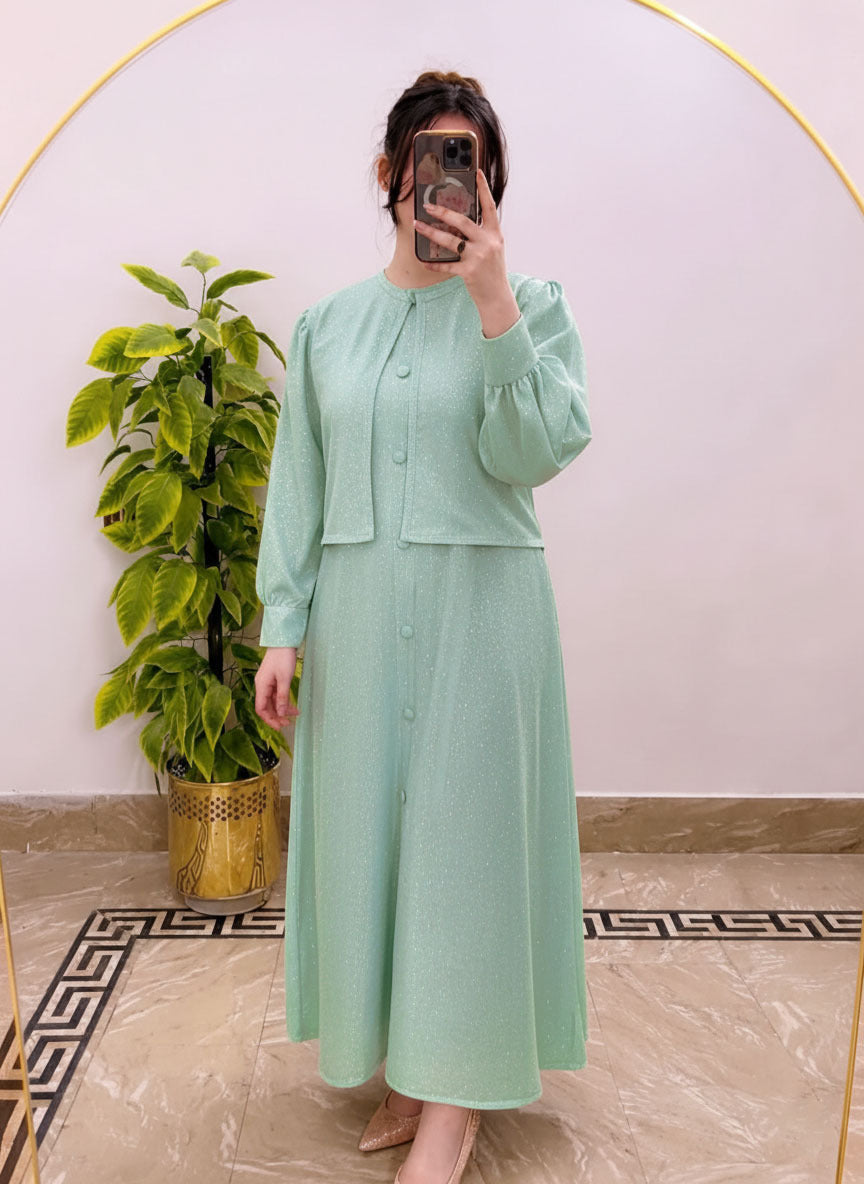 Moonlight Glitter Jacket with Maxi