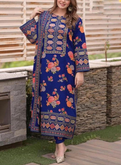 ANEELA’S EMBROIDERED Stuff Doria Lawn - 3 PC