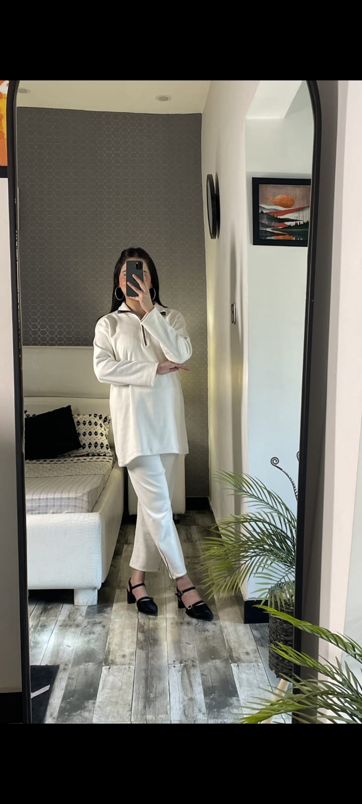 Zipper Highneck Dropshoulder Track Suit 2PCs