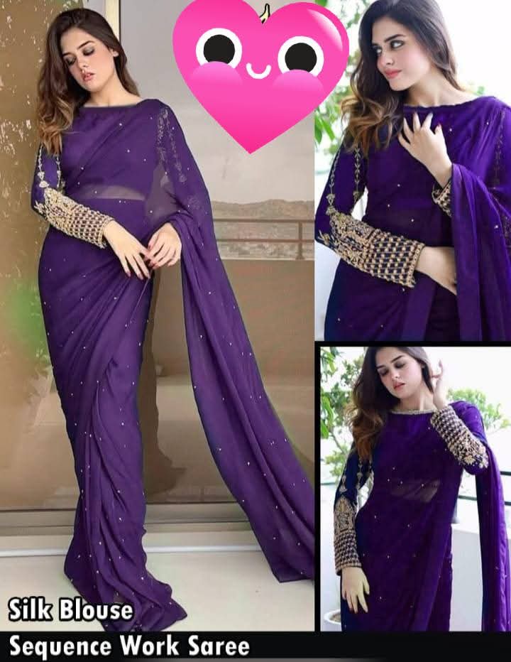 New Pearl Sare With Embroidery Blouse